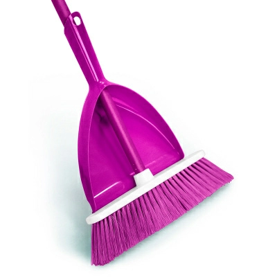 Комплект для уборки Акор Elite Venecia щетка и совок, малиновый