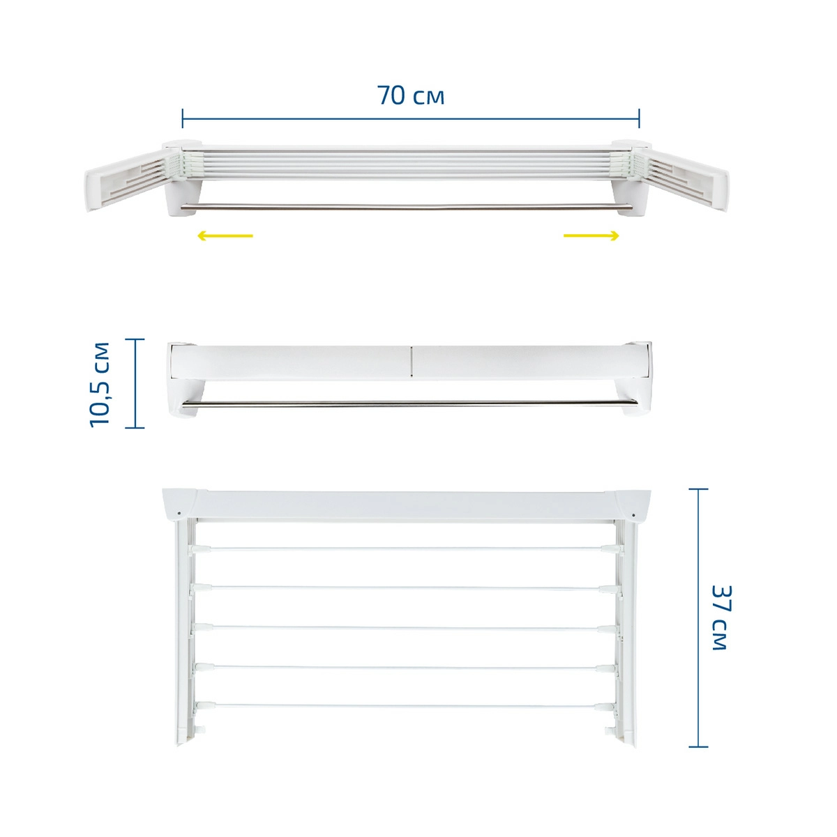 Сушилка для белья настенная складная Hausmann Altair 70 фото 2