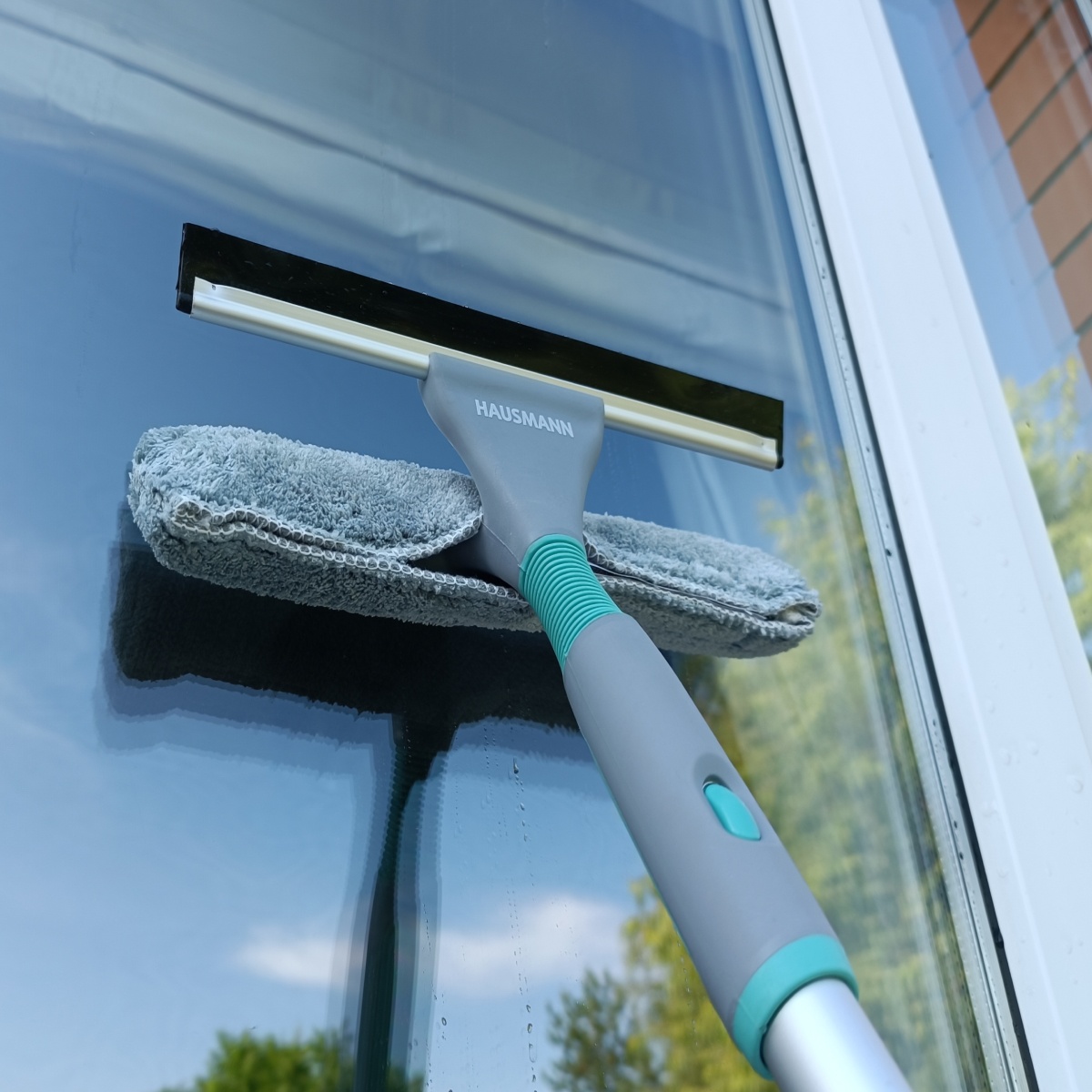 Щетка для мытья окон Hausmann с прямой телескопической ручкой фото 2